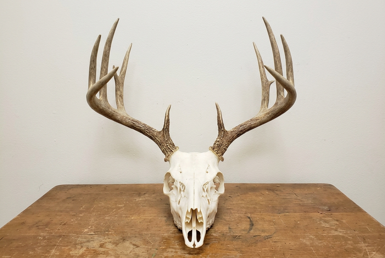 European skull mount, head-on