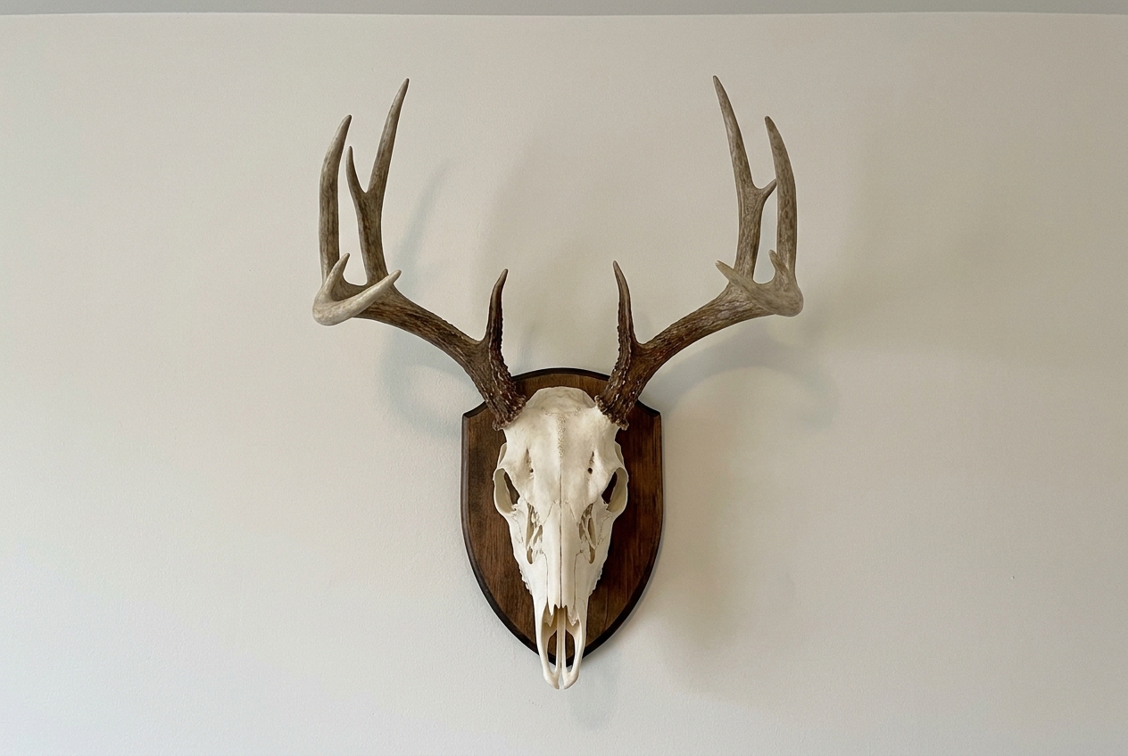 European skull mount, angled view