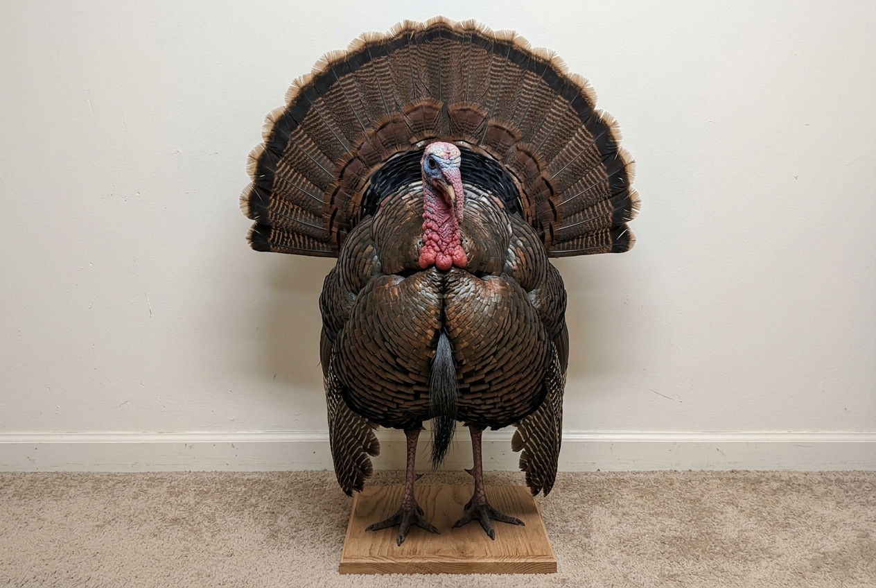 Wild turkey mount, full strut